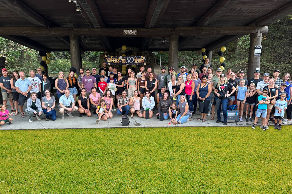 The Nixon Wenger team with their families out for the 50th-anniversary celebration. Photo courtesy CFNO