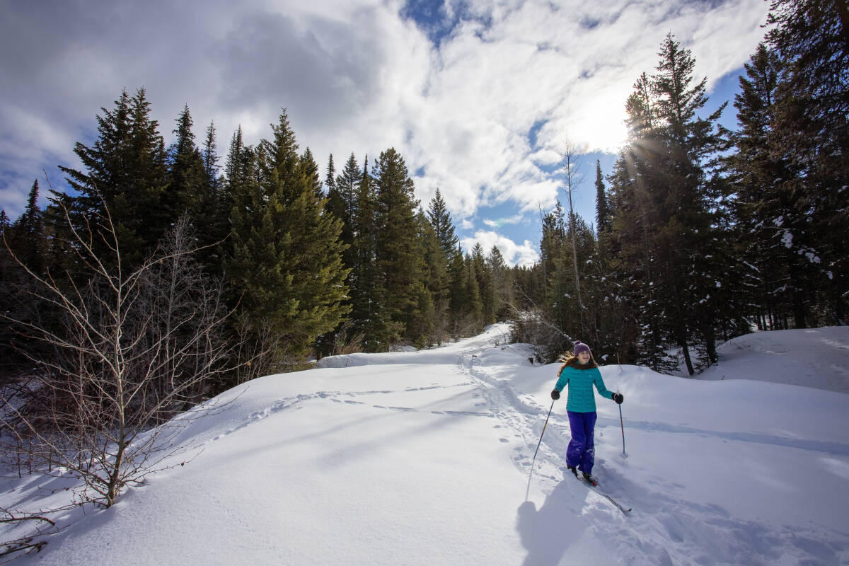 You can spend an entire day skiing or snowshoeing in Boundary Country, encountering few others. Darren Robinson photo / Boundary Country Tourism