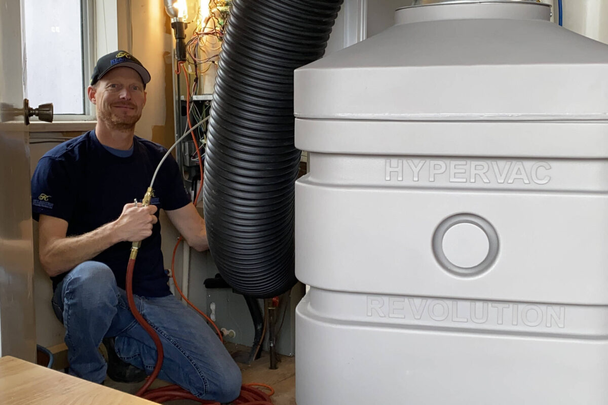 Tim Klassen, from Klassen Property Services, whose high-powered, truck-mounted air compressor system combined with an arsenal of professional duct cleaning equipment will thoroughly clean your home’s ducts. Photo courtesy by Klassen Property Services.