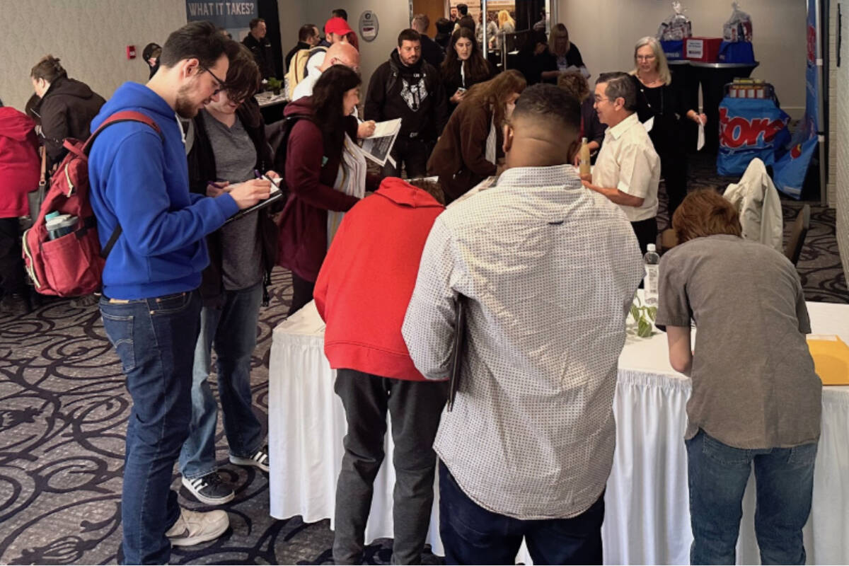 This event is the perfect space for job seekers and students to connect with over 30 exhibitors. Photo courtesy of Black Press Media.