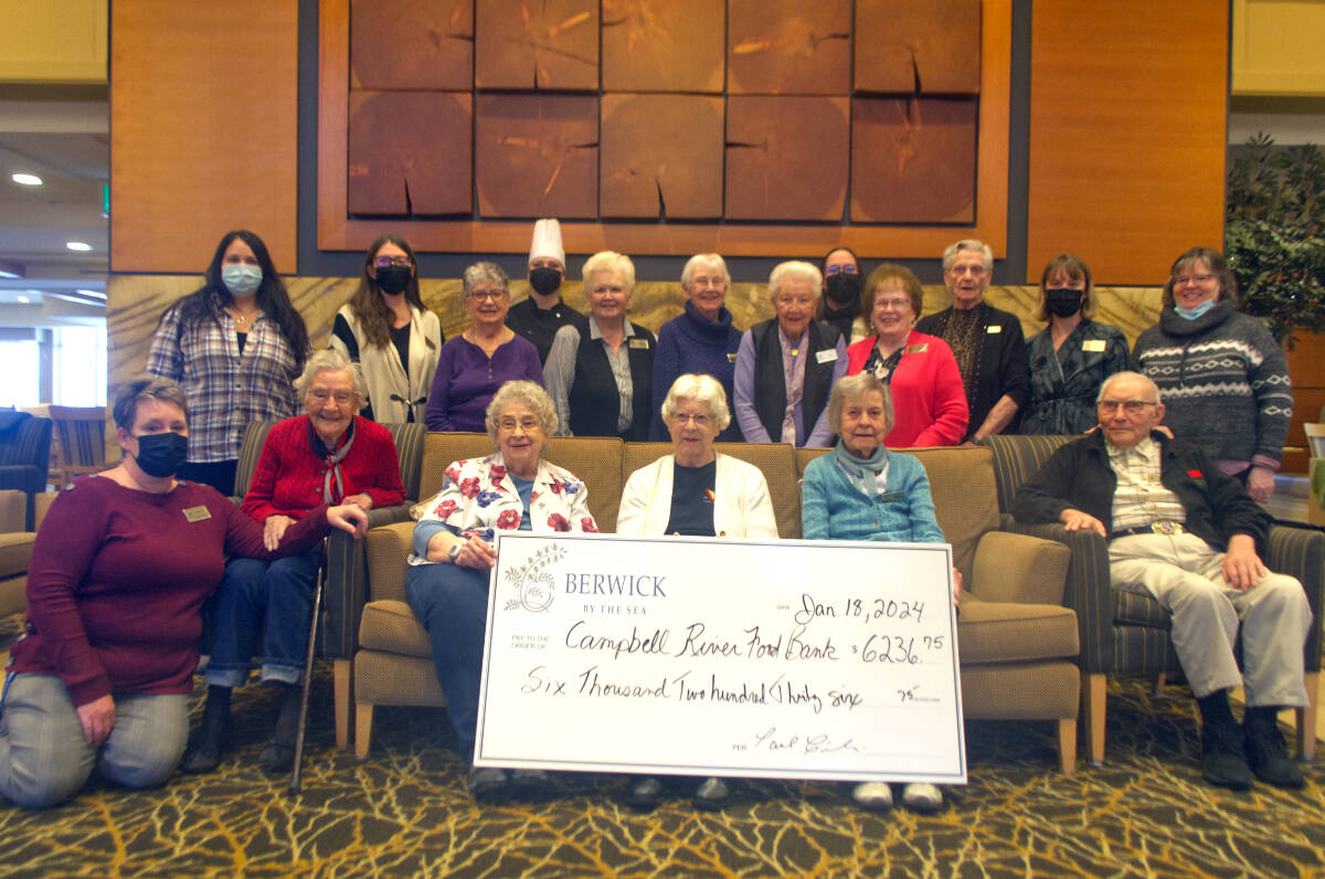 Berwick by the Sea proudly presented the Campbell River Food Bank with a cheque for over $6,000 this January.