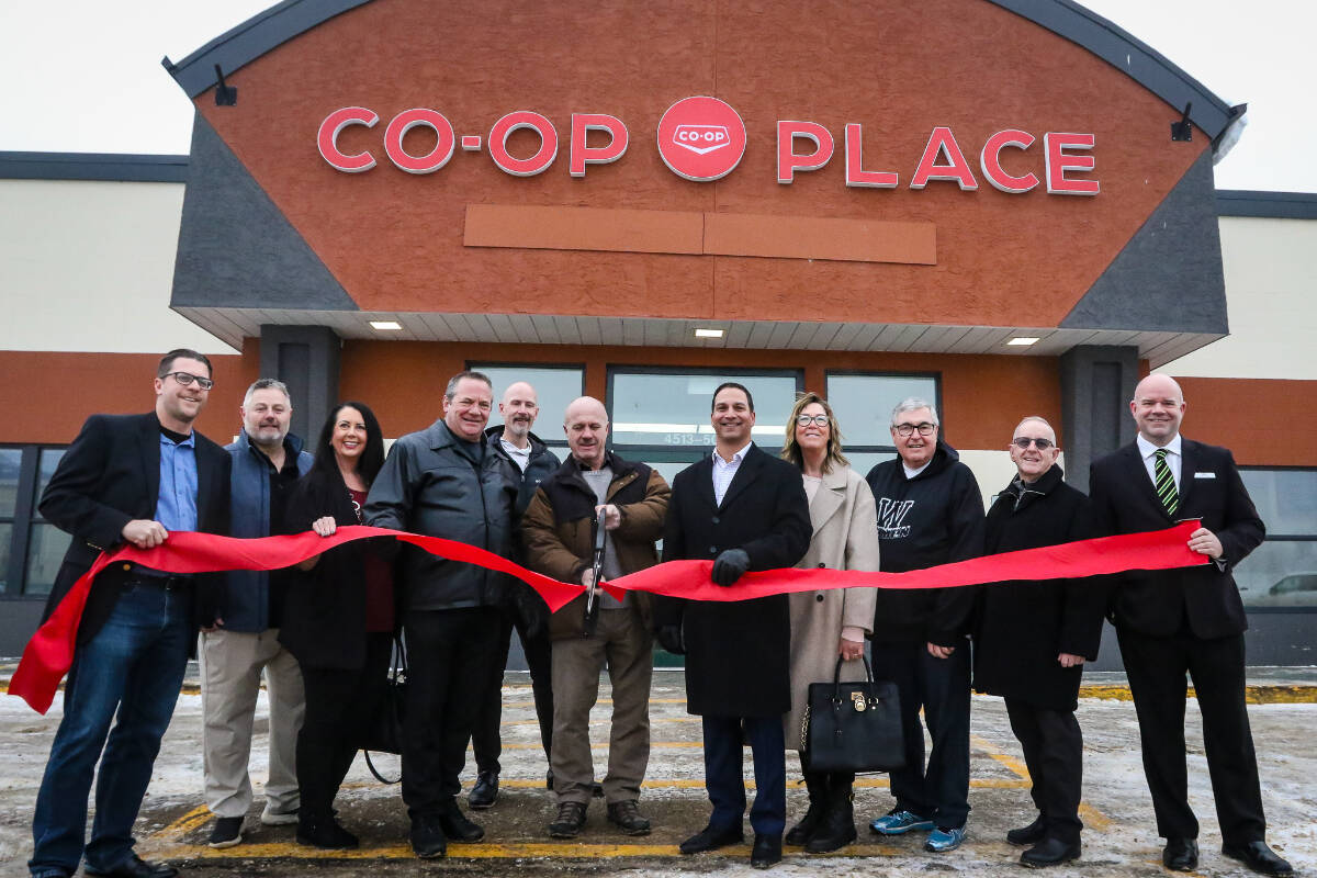 Co-op Place, formerly the Civic Centre: Twin Arenas and Drill Hall, recently marked one year under a new name, courtesy of Wetaskiwin Co-op. Photo courtesy City of Wetaskiwin