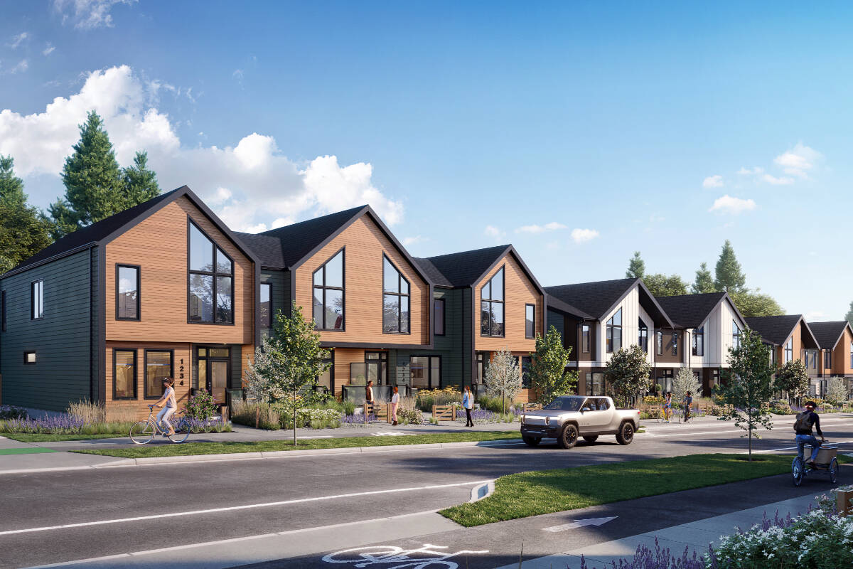 Exterior rendering for Gablecraft Home’s new rowhomes.