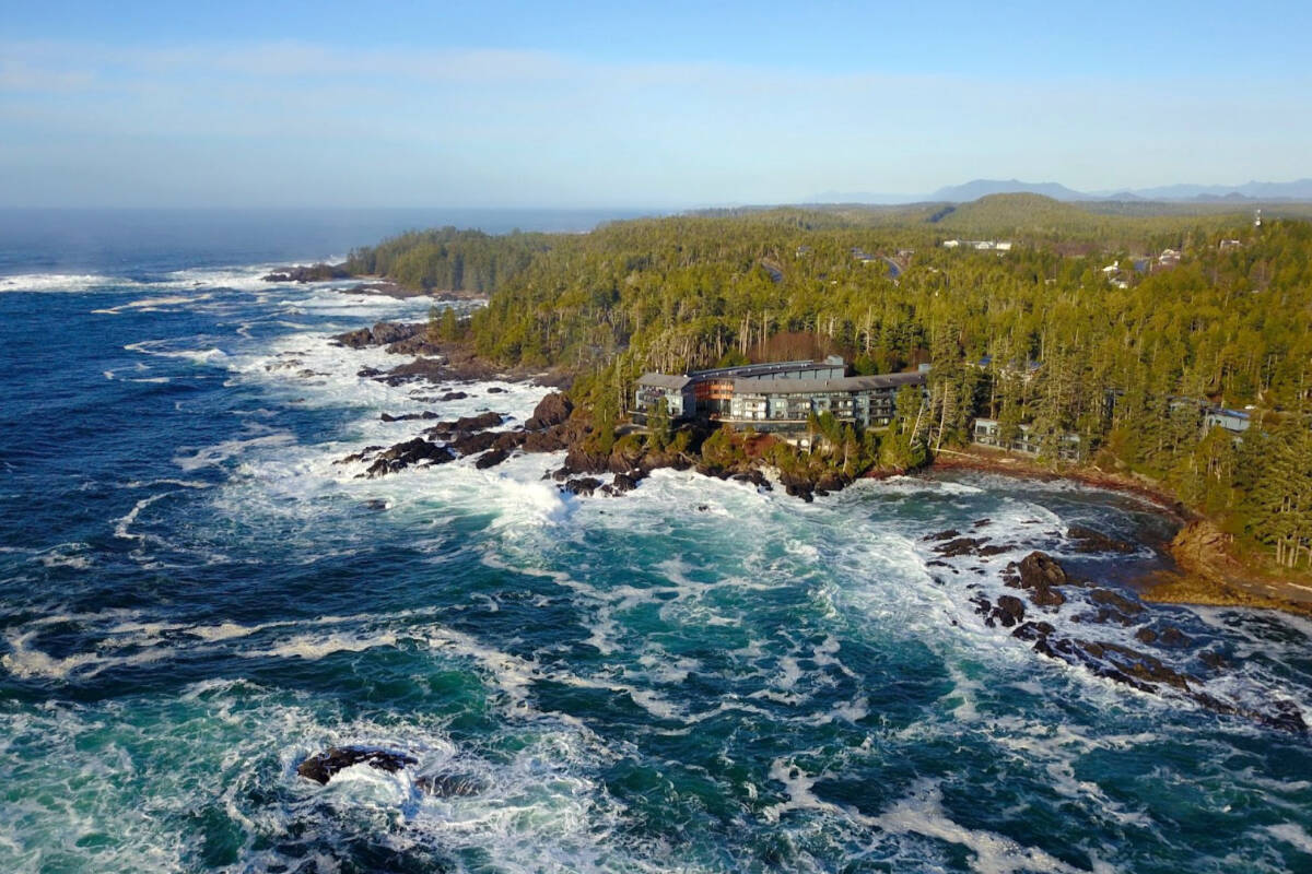 Photo Credit: Michael Hack. Black Rock Oceanfront Resort from above, Ucluelet, BC, Canada