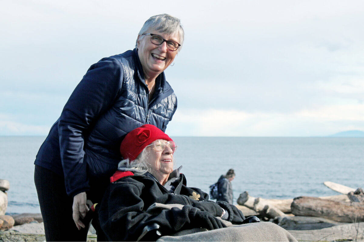 Patricia Farmer enjoys a visit to Esquimalt Lagoon with her mother, Mary, who lives with dementia. The Alzheimer Society of B.C. is honouring Patricia at this year’s IG Wealth Management Walk for Alzheimer’s in Victoria on Sunday, May 26. Read her full story here. Photo courtesy Alzheimer Society of B.C.