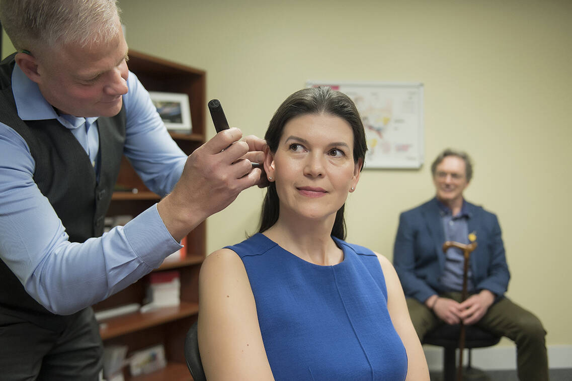 Hanan Merrill (left), encourages his clients to follow up with annual comprehensive hearing assessments to monitor for potential changes and stay ahead of hearing health.